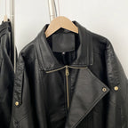 OFTBUY Wholesale Faux Leather Jacket Women Fashion Black Fake Leather Locomotive Coat Female New Spring Autumn Clothes Lady Overcoat