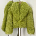 OFTBUY Elegant Fluffy Solid Thicken Warm Long Sleeves Coats Mongolian Fur Coats Fur lapel Jacket Women Winter Chic Oversize Lady