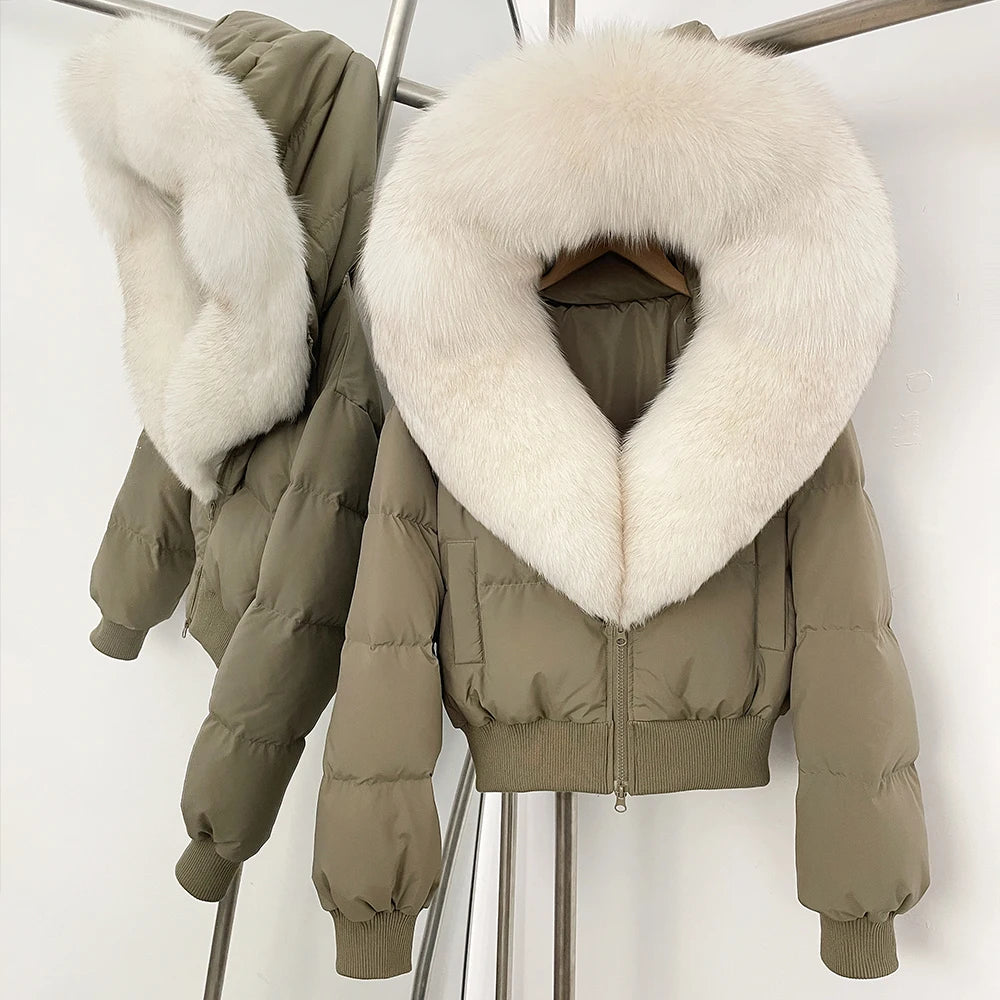 OFTBUY New Warm Thickened Autumn Winter Coat Women Short Real Fox Fur Duck Down Clothes for Women Natural Fur Puffer Coat Female