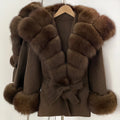 OFTBUY Luxury Real Fox Fur 100% Wool Coat Female New Autumn Winter Warm Woolen Clothes Women Long Sleeves Cashmere Woolen Jacket