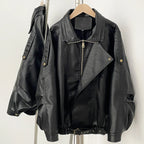 OFTBUY Wholesale Faux Leather Jacket Women Fashion Black Fake Leather Locomotive Coat Female New Spring Autumn Clothes Lady Overcoat