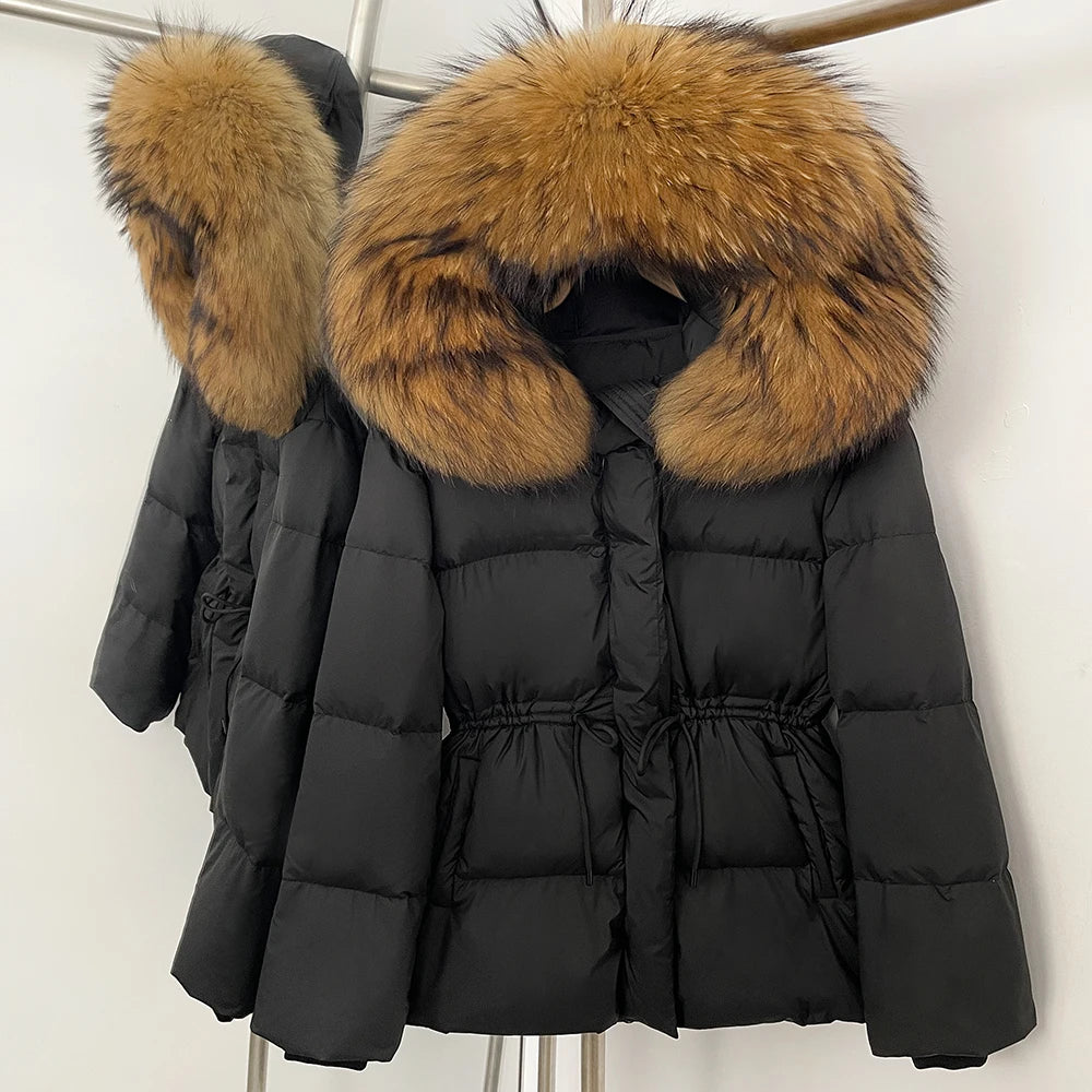 OFTBUY Hooded Long Sleeves Real Fur Duck Down Coat Female New Autumn Winter Warm Clothes Women Natural Fox Fur Puffer Jacket