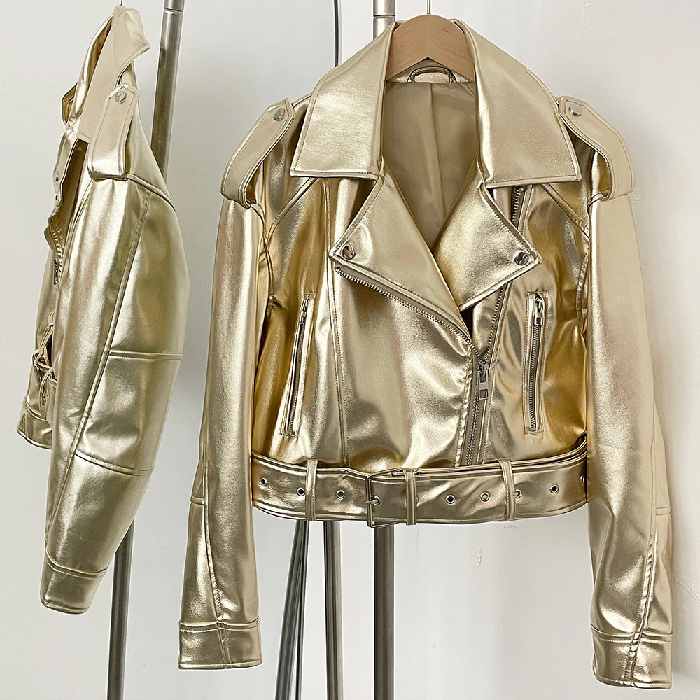 OFTBUY Fashion Faux Leather Jacket Female New Spring Autumn Long Sleeves Fake Leather Clothes Women Short Pu Leather Coat