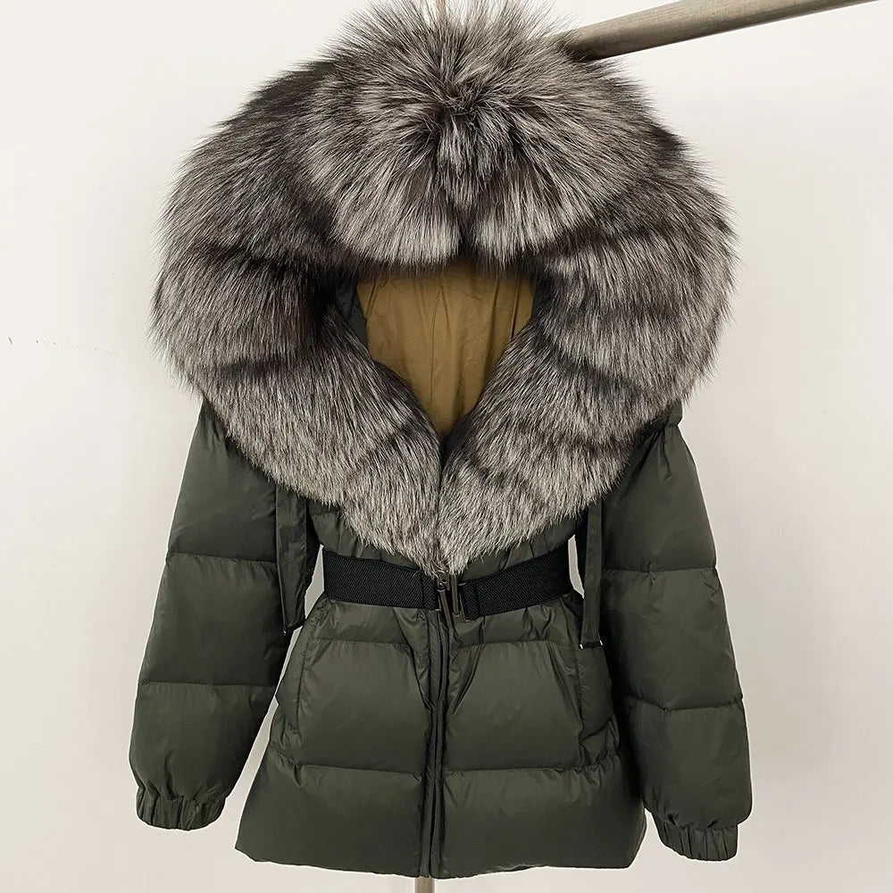 OFTBUY New Winter Clothing Puffer Jacket Women Parkas Waterproof Real Fox Fur Hooded Thick Warm 90% White Duck Down Coat Female