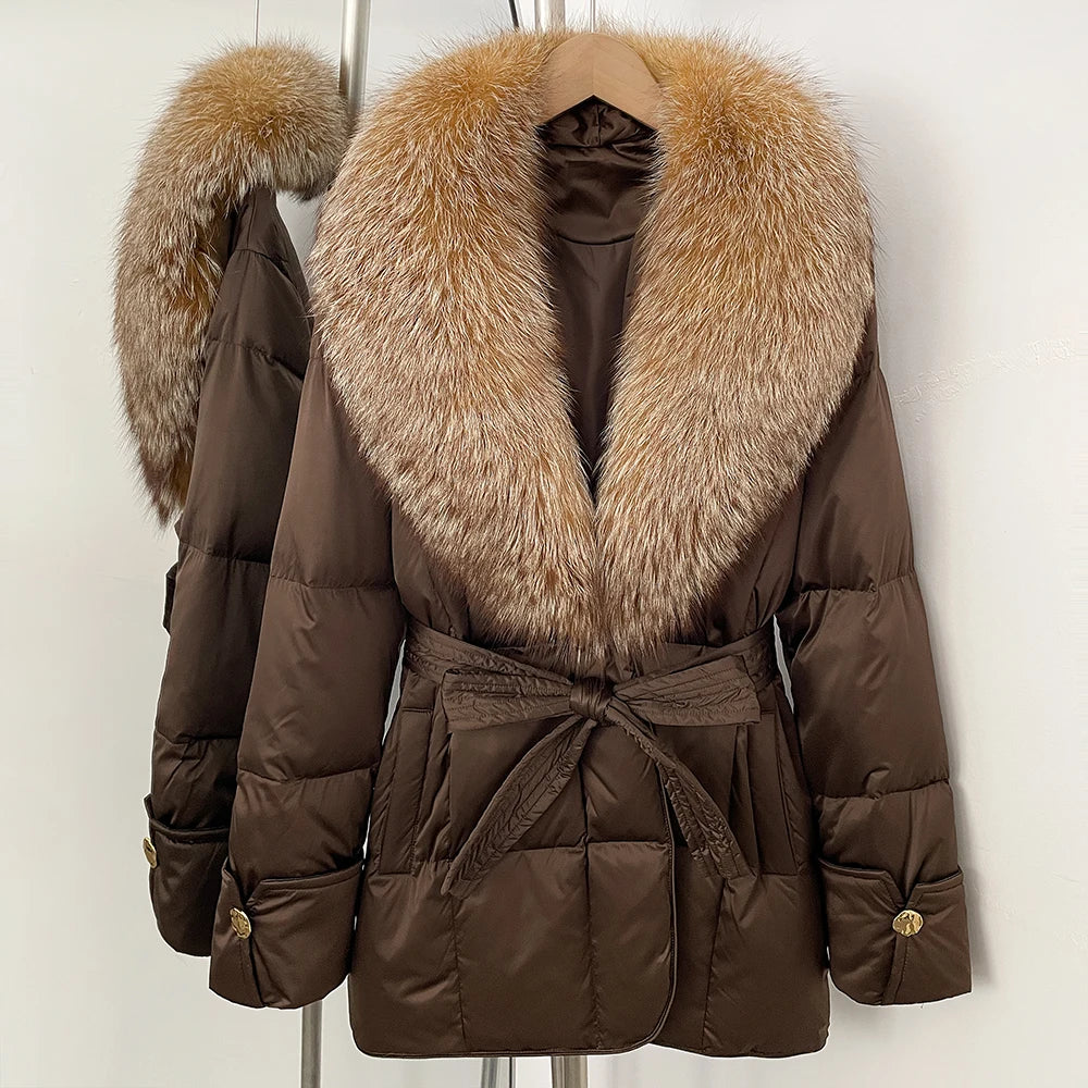 OFTBUY New Women's Winter Down Jacket Real Fox Fur Outer Clothes Female Luxury Duck Down Jacket Feather Coats and Parkas