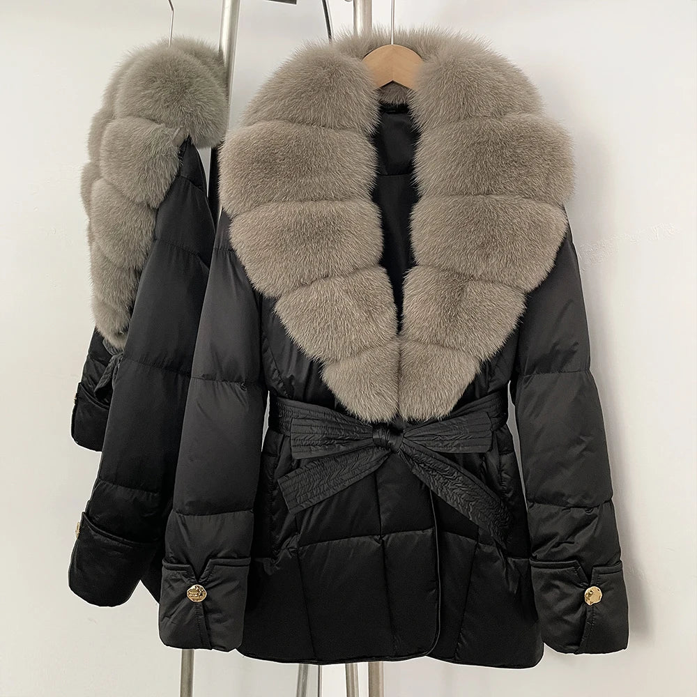 OFTBUY New Women's Winter Down Jacket Real Fox Fur Outer Clothes Female Luxury Duck Down Jacket Feather Coats and Parkas