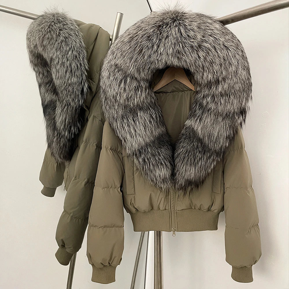 OFTBUY New Warm Thickened Autumn Winter Coat Women Short Real Fox Fur Duck Down Clothes for Women Natural Fur Puffer Coat Female