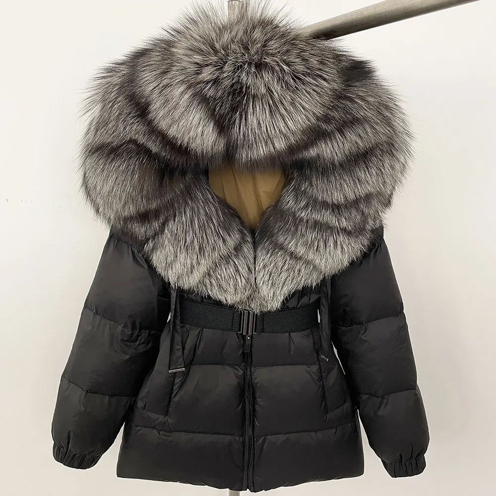 OFTBUY New Winter Clothing Puffer Jacket Women Parkas Waterproof Real Fox Fur Hooded Thick Warm 90% White Duck Down Coat Female