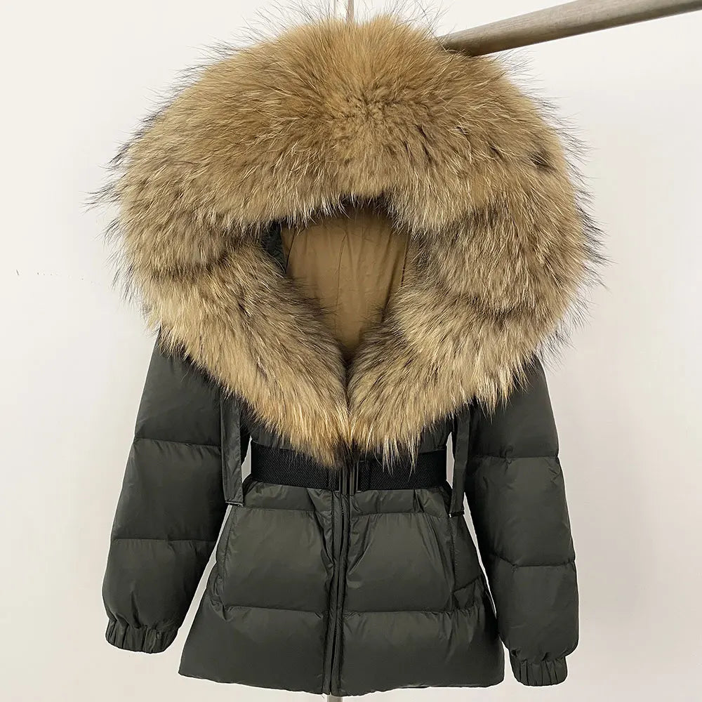 OFTBUY New Winter Clothing Puffer Jacket Women Parkas Waterproof Real Fox Fur Hooded Thick Warm 90% White Duck Down Coat Female