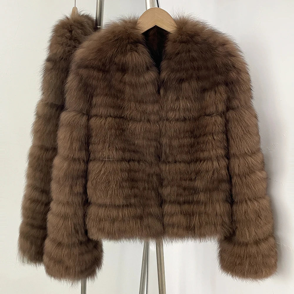 OFTBUY New Autumn Winter Clothes Women Fashion Warm Thick Real Fox Fur Jacket Female Luxury Long Natural Fur Coat Streetwear