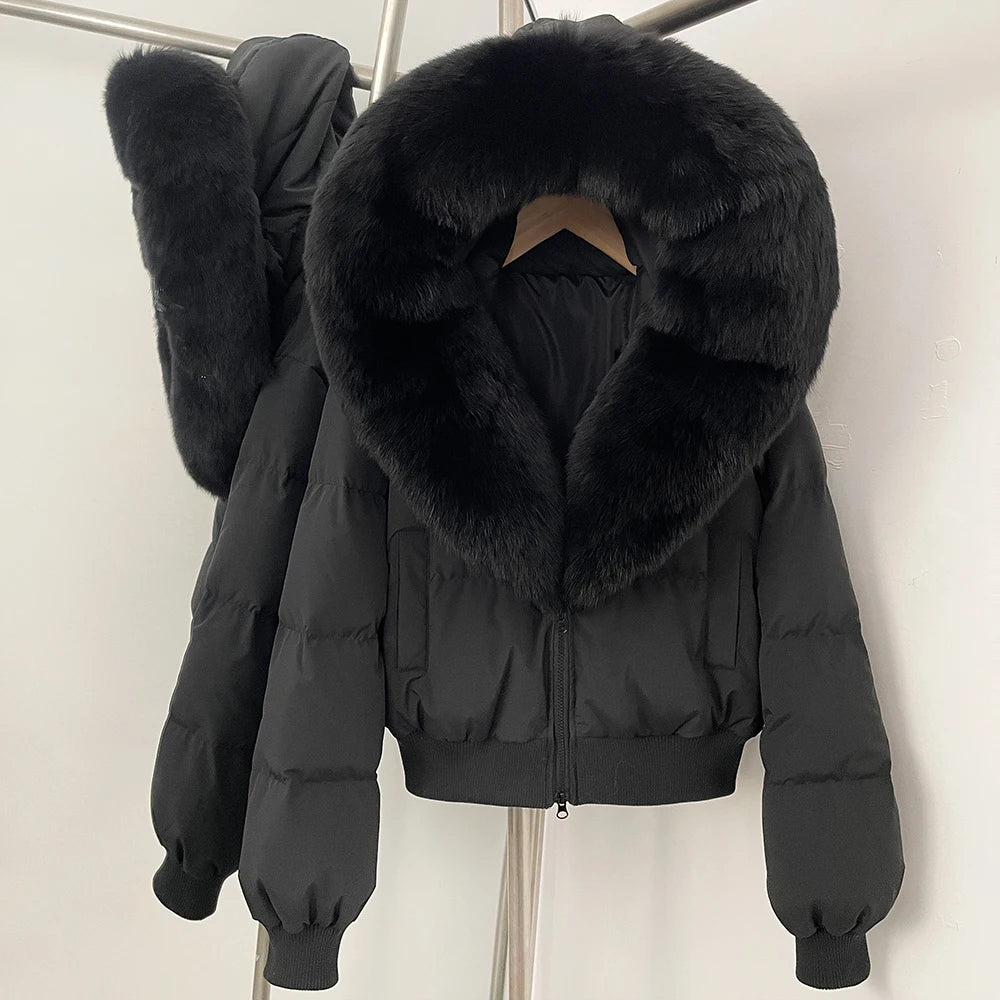 OFTBUY New Warm Thickened Autumn Winter Coat Women Short Real Fox Fur Duck Down Clothes for Women Natural Fur Puffer Coat Female