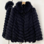 OFTBUY 2-in-1 Reversible Luxury Jacket - 100% Real Fox Fur Coat & Windproof Winter Parka