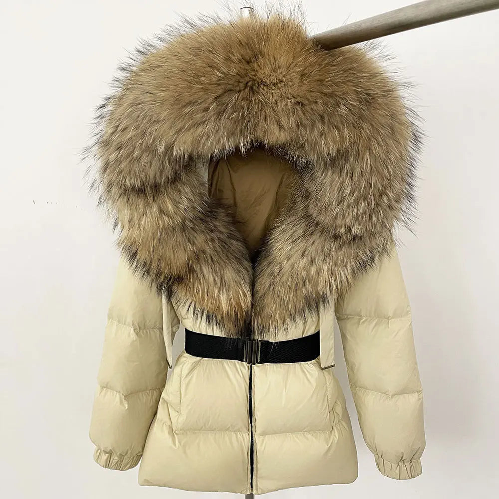 OFTBUY New Winter Clothing Puffer Jacket Women Parkas Waterproof Real Fox Fur Hooded Thick Warm 90% White Duck Down Coat Female