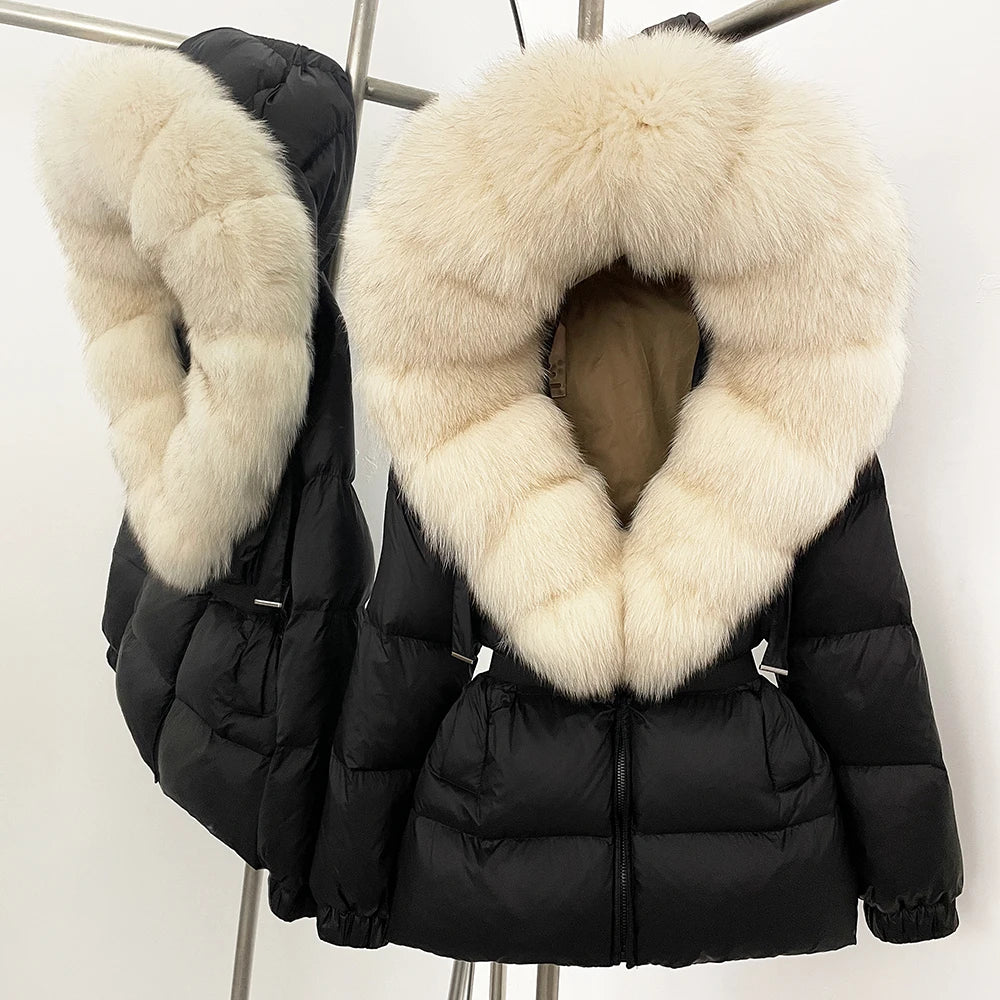OFTBUY New Winter Clothing Puffer Jacket Women Parkas Waterproof Real Fox Fur Hooded Thick Warm 90% White Duck Down Coat Female