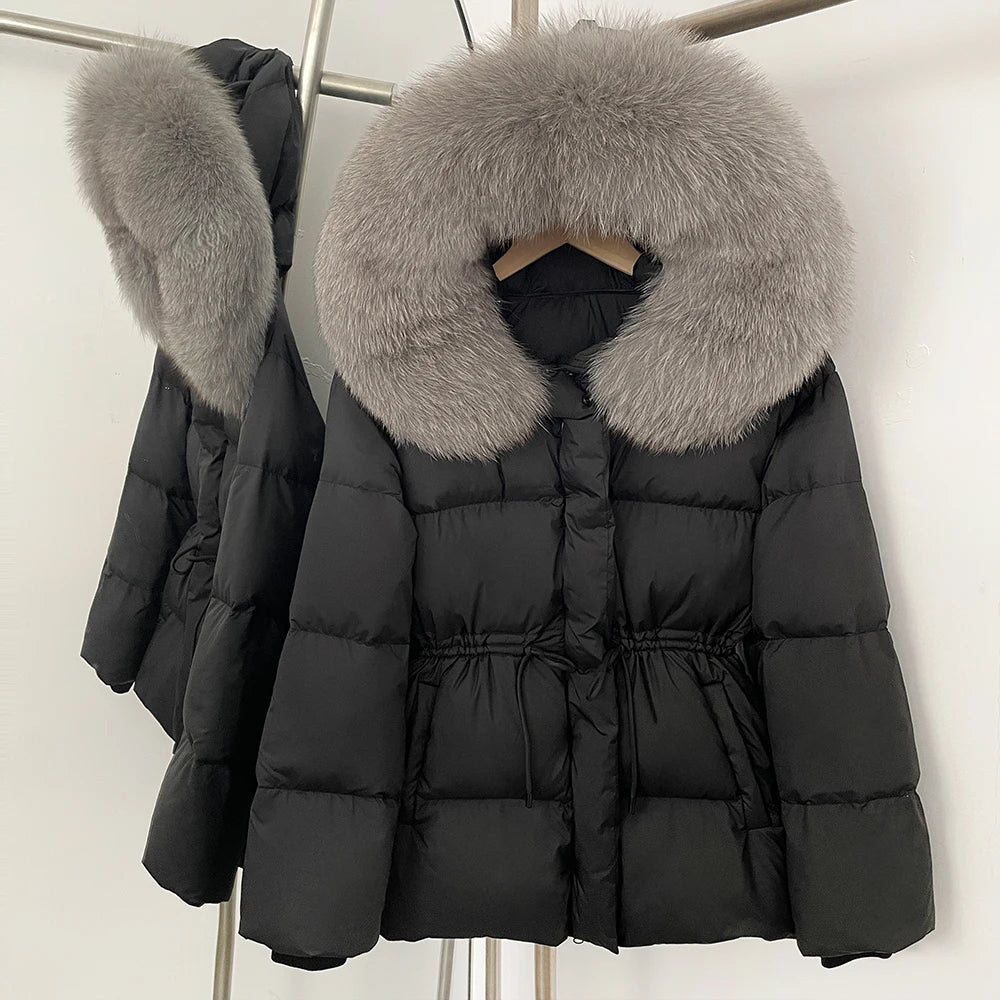 OFTBUY Hooded Long Sleeves Real Fur Duck Down Coat Female New Autumn Winter Warm Clothes Women Natural Fox Fur Puffer Jacket