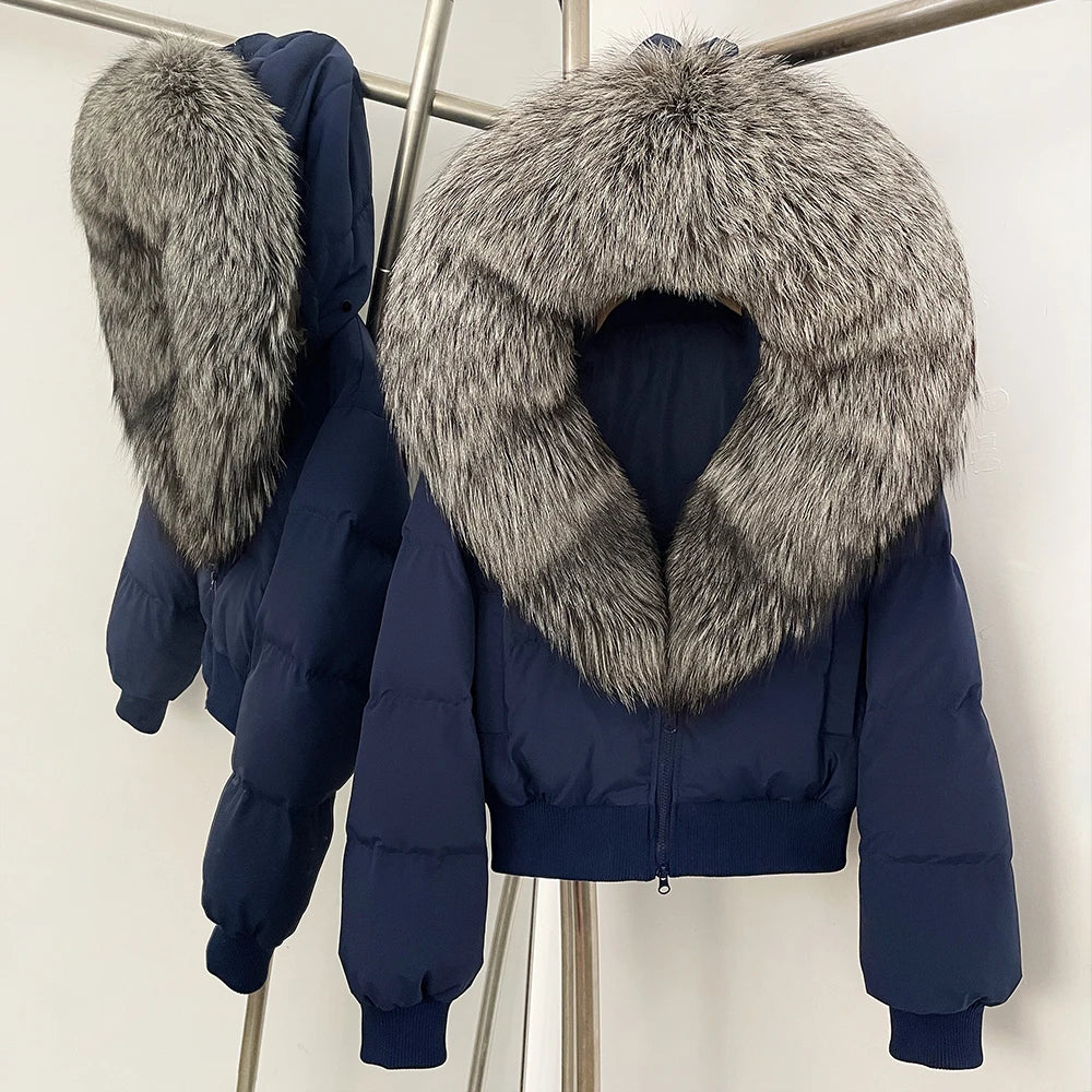 OFTBUY New Warm Thickened Autumn Winter Coat Women Short Real Fox Fur Duck Down Clothes for Women Natural Fur Puffer Coat Female