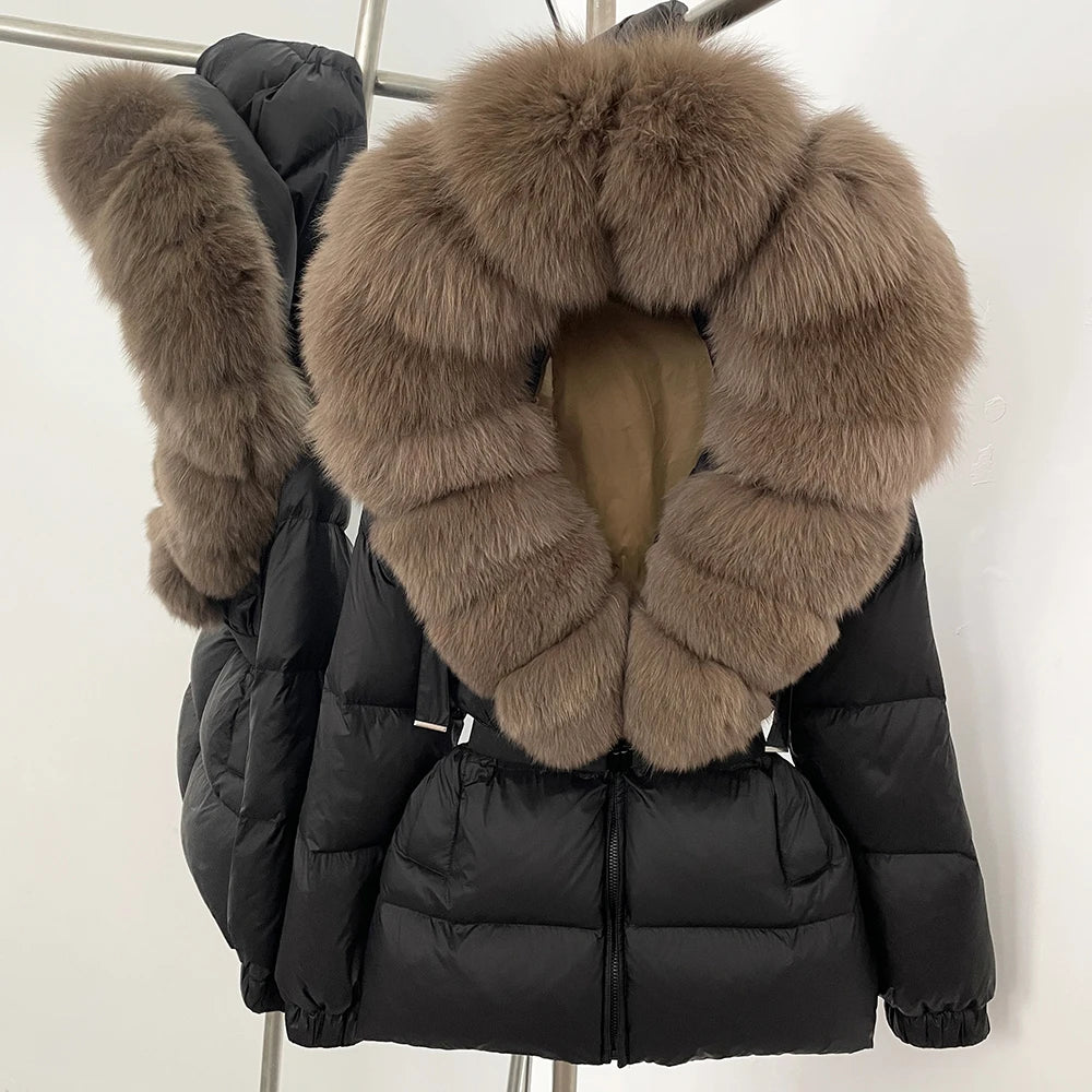 OFTBUY New Winter Clothing Puffer Jacket Women Parkas Waterproof Real Fox Fur Hooded Thick Warm 90% White Duck Down Coat Female
