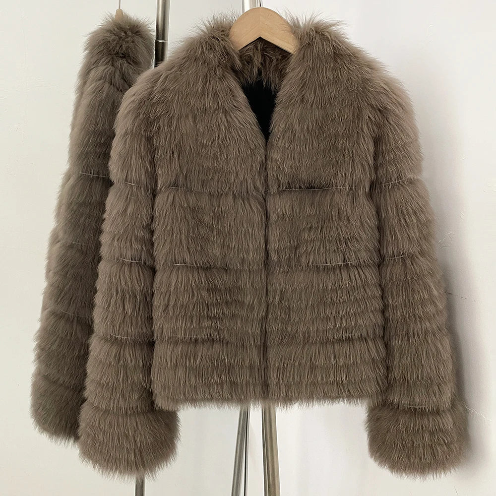 OFTBUY New Autumn Winter Clothes Women Fashion Warm Thick Real Fox Fur Jacket Female Luxury Long Natural Fur Coat Streetwear