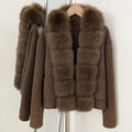 OFTBUY New Autumn Warm Winter Woolen Clothes Outerwear Women's Wool Coat with Real Fox Fur Trim Luxury Jacket with Natural Fur
