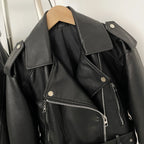 OFTBUY Fashion Faux Leather Jacket Female New Spring Autumn Long Sleeves Fake Leather Clothes Women Short Pu Leather Coat