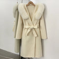OFTBUY Long Hooded Real Fox Fur Wool Jacket Women New Autumn Winter Woolen Clothes Female Fashion Warm Natural Fur Woolen Coat
