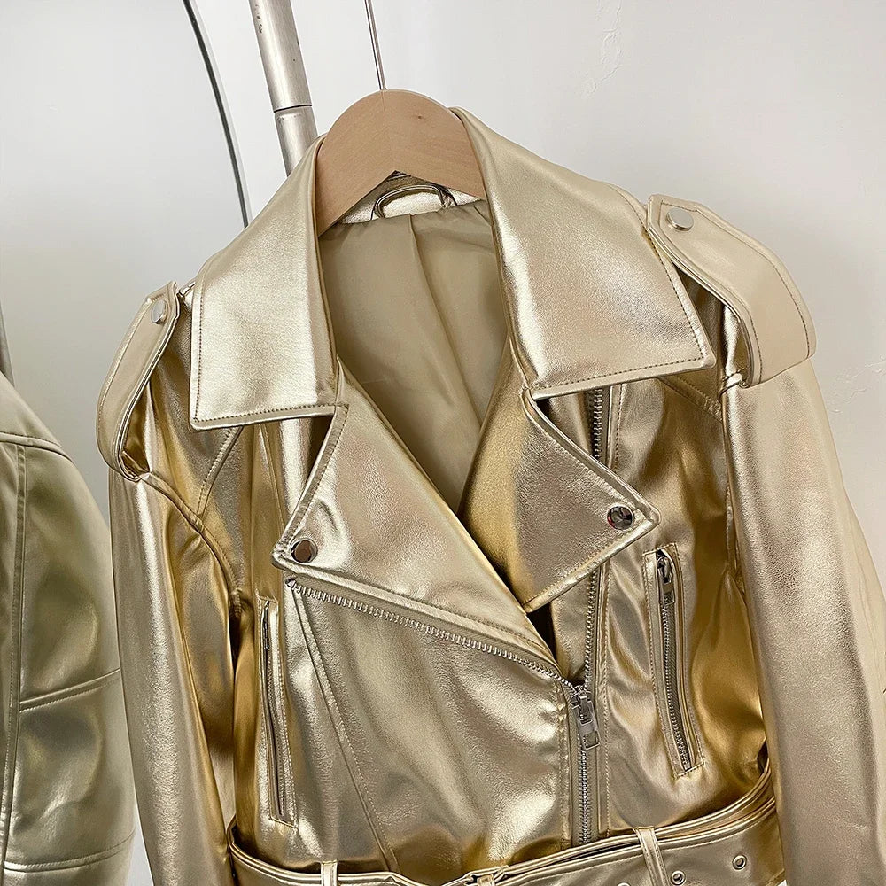 OFTBUY Fashion Faux Leather Jacket Female New Spring Autumn Long Sleeves Fake Leather Clothes Women Short Pu Leather Coat