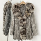 OFTBUY Natural Rabbit Fur Coat Autumn Winter Clothes Women Fashion Luxury Real Fox Fur Jacket Thick Warm Long Sleeve Overcoat