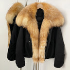 OFTBUY New Winter Warm Thickened Clothing Female Natural Fur Puffer Jacket Women's Dcuk Down Coat with Big Real Fox Fur Collar