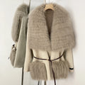 OFTBUY Fur Pockets Winter Luxury Outerwear Woolen Jacket Female New Women's Double Face Wool Coat with Large Real Fox Fur Collar