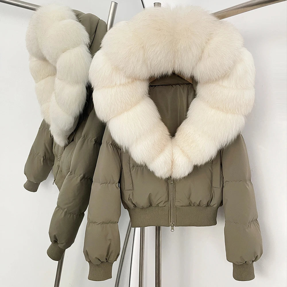 OFTBUY New Warm Thickened Autumn Winter Coat Women Short Real Fox Fur Duck Down Clothes for Women Natural Fur Puffer Coat Female