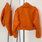 OFTBUY Fashion Faux Leather Jacket Female New Spring Autumn Long Sleeves Fake Leather Clothes Women Short Pu Leather Coat
