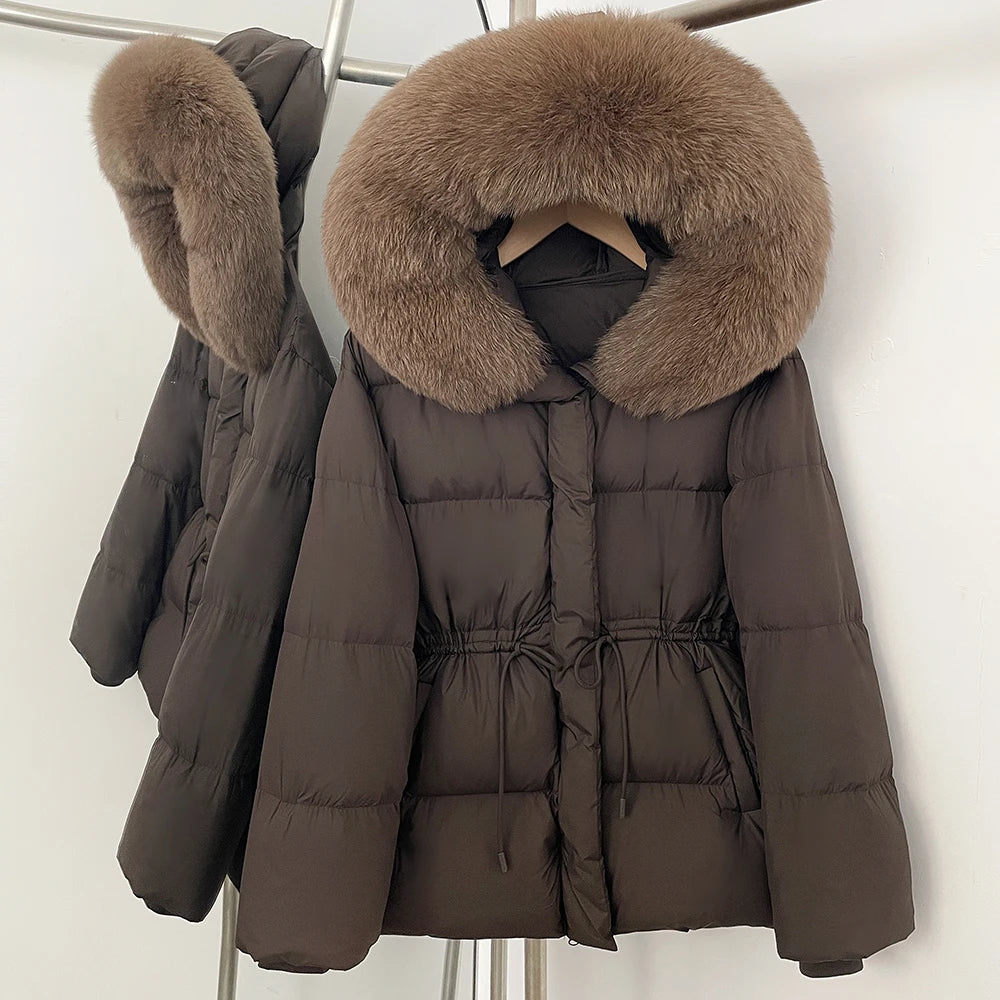 OFTBUY Hooded Long Sleeves Real Fur Duck Down Coat Female New Autumn Winter Warm Clothes Women Natural Fox Fur Puffer Jacket