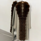 OFTBUY Elegant Fashion Outerwear Female New Women's Knit Long Coat with Full Real Fox Fur Warm Winter Natural Fur Collar Sweater
