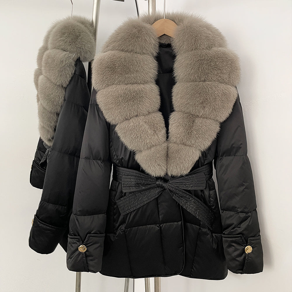 OFTBUY New Women's Winter Down Jacket Real Fox Fur Outer Clothes Female Luxury Duck Down Jacket Feather Coats and Parkas