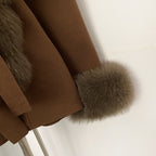 OFTBUY cardigan women Sweater Female New Women's Knit Coat with Real Fox Fur collar Belt Luxury Warm Winter Fashion Outerwear