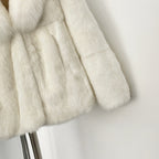 OFTBUY Natural Rabbit Fur Coat Female New Thickened Warm Top Clothing Women Fashion Fluffy Real Fox Fur Collar Jacket Lady