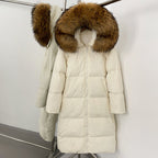 OFTBUY Duck Down Warm Windproof Puffer Coat New Women's Long Hooded Down Jacket Real Fur Collar Winter Thickened Parka Outerwear