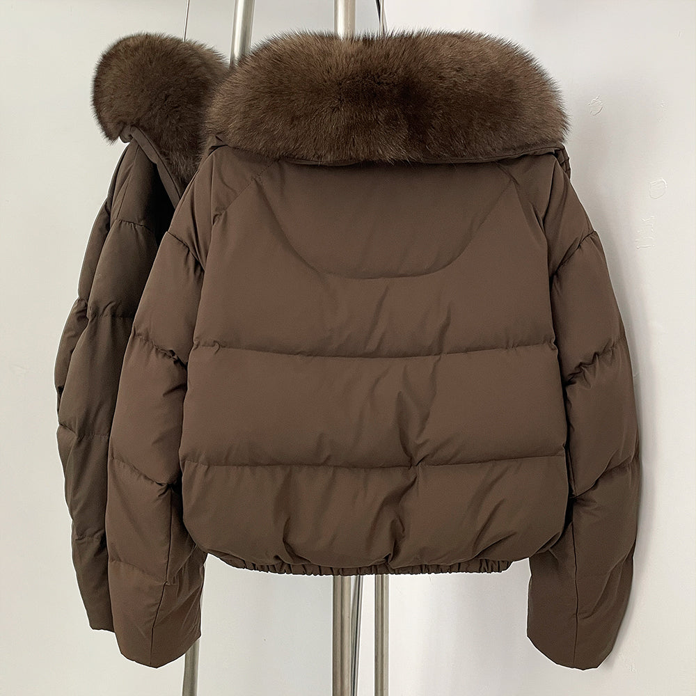 OFTBUY New Autumn Winter Thickened Warm Clothes Women Short Real Fox Fur Collar Down Coat Female Natural Fur Down Puffer Jacket