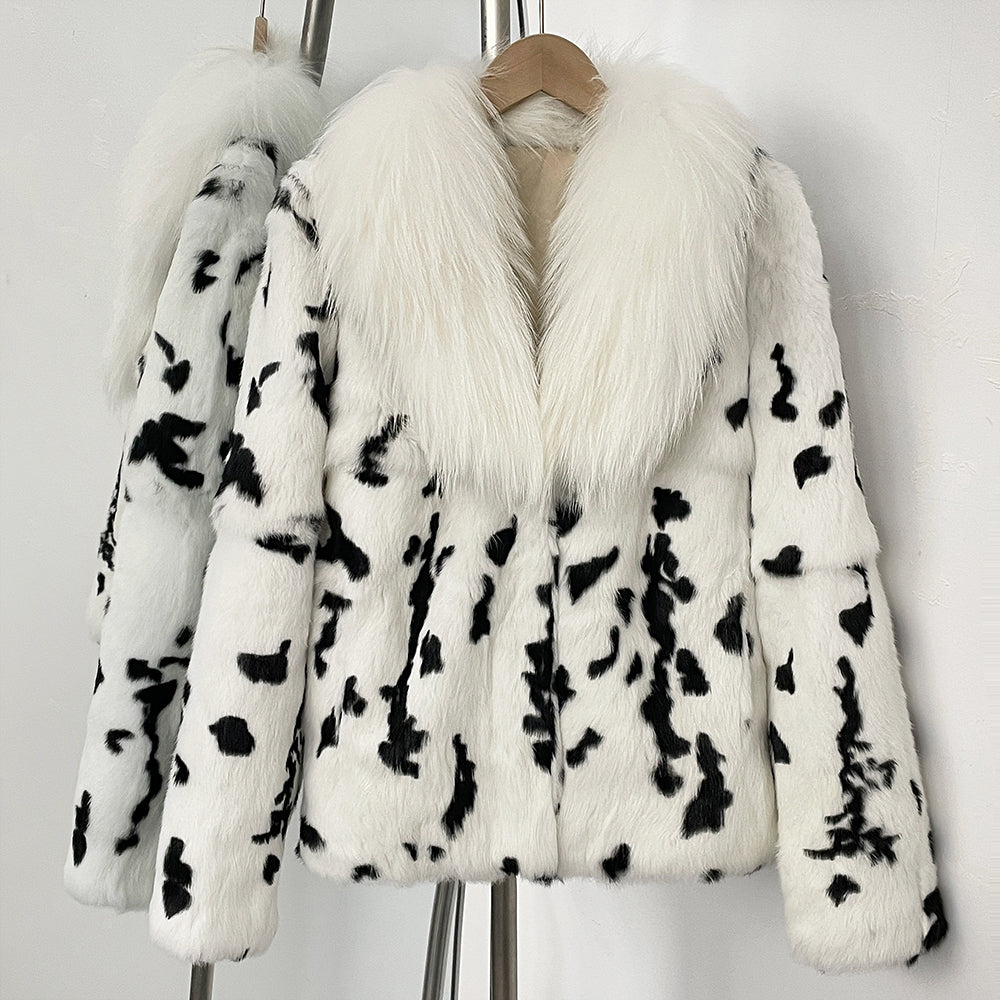 OFTBUY Thick Warm Real Rabbit Fur Jacket New Winter Top Clothes Women Long Sleeve Fox Fur Coat Luxury Style Streetwear Lady