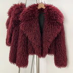 OFTBUY Warm Thicken Luxury Outerwear New Winter Clothes Female Women's Cozy Faux Mongolian Fur Short Coat Teddy Faux Fur Jacket