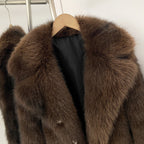 OFTBUY Luxury Oversized Lapel Faux Fur Jacket - Premium Vegan Fur Short Coat for Winter Glamour