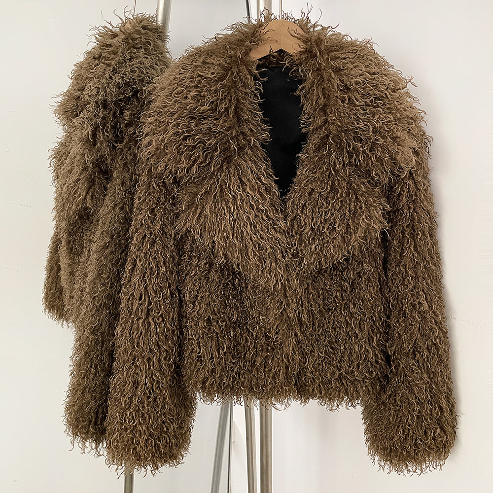OFTBUY Warm Thicken Luxury Outerwear New Winter Clothes Female Women's Cozy Faux Mongolian Fur Short Coat Teddy Faux Fur Jacket