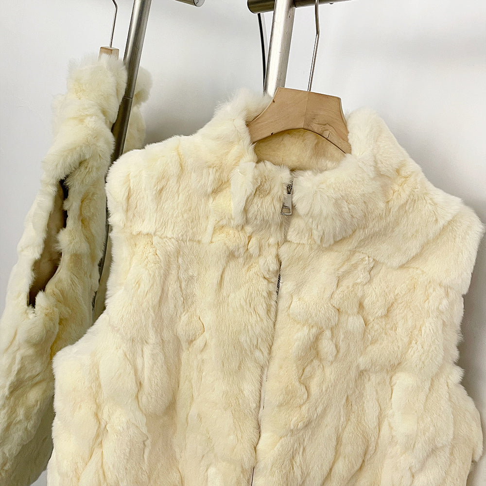 OFTBUY Women's Real Rex Rabbit Fur Hooded Coat Short Zipper Natural Fur Jacket Female New Autumn Winter Fashion Luxury Outerwear
