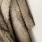 OFTBUY Luxury Long-Line Notch Lapel Faux Fur Coat - Elegant Winter Vegan Fur Overcoat