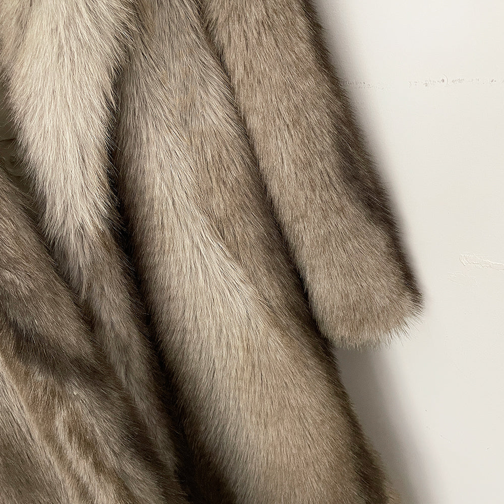 OFTBUY Luxury Long-Line Notch Lapel Faux Fur Coat - Elegant Winter Vegan Fur Overcoat