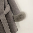 OFTBUY Real Fox Fur Wool Coat Hooded Natural Fur Collar and Cuffs New Autumn Winter Clothes Women Cashmere Woolen Jacket Lady