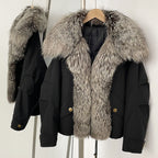 OFTBUY Warm Big Natural Fox Fur Collar Down Coat New Autumn Winter Clothing Women Waterproof Safai Real Fur Puffer Jacket Female