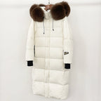 OFTBUY Natural Fox Fur Coat New Winter Clothes Women Fashion Long Hooded White Duck Down Overcoat Real Fur Puffer Jacket Female