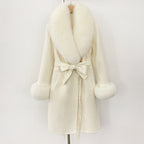 OFTBUY Short Real Fox Fur Wool Coat New Autumn Winter Clothes Women Fashion Natural Fur Woolen Jacket Female Tassel Overcoat