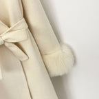 OFTBUY Real Fox Fur Cuffs Cashmere Woolen Jacket Long 100% Wool Coat Female New Autumn Winter Warm Natural Fur Clothes Women